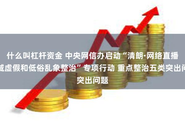 什么叫杠杆资金 中央网信办启动“清朗·网络直播领域虚假和低俗乱象整治”专项行动 重点整治五类突出问题