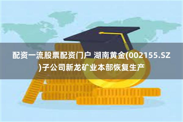 配资一流股票配资门户 湖南黄金(002155.SZ)子公司新龙矿业本部恢复生产