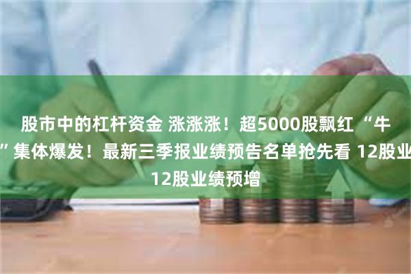 股市中的杠杆资金 涨涨涨！超5000股飘红 “牛市旗手”集体爆发！最新三季报业绩预告名单抢先看 12股业绩预增